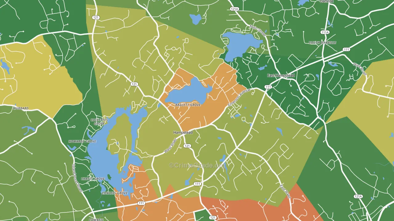 Hampstead, NH Map of Assault Rates