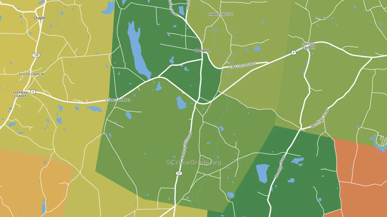 Hampton, CT Map of Assault Rates