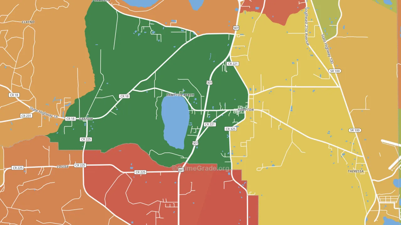 Hampton, FL Map of Assault Rates
