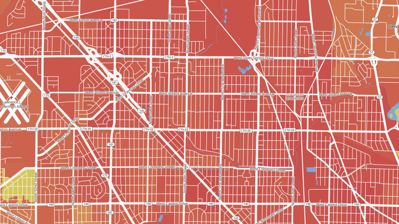 Hampton Heights, Milwaukee, WI Map of Assault Rates