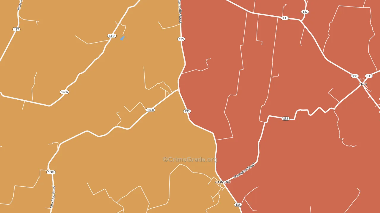 Hampton, KY Map of Assault Rates