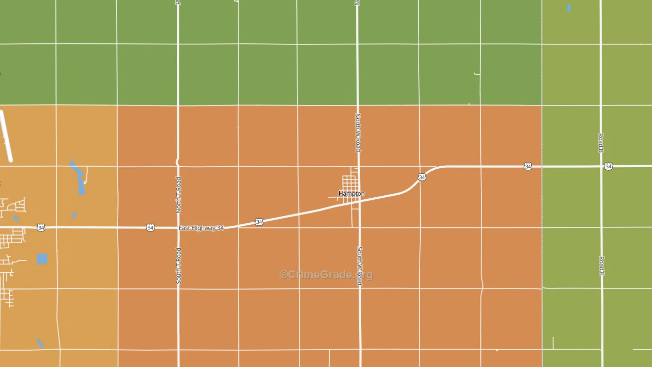 Hampton, NE Map of Assault Rates