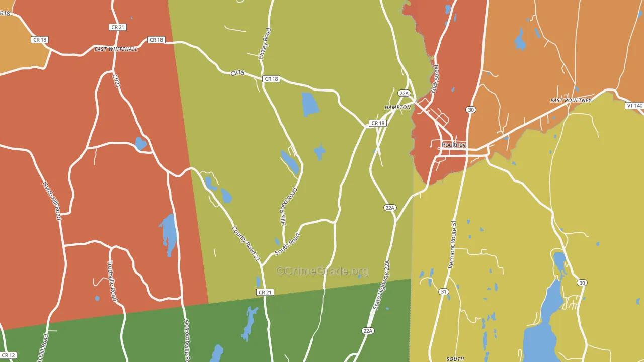 Hampton, NY Map of Assault Rates