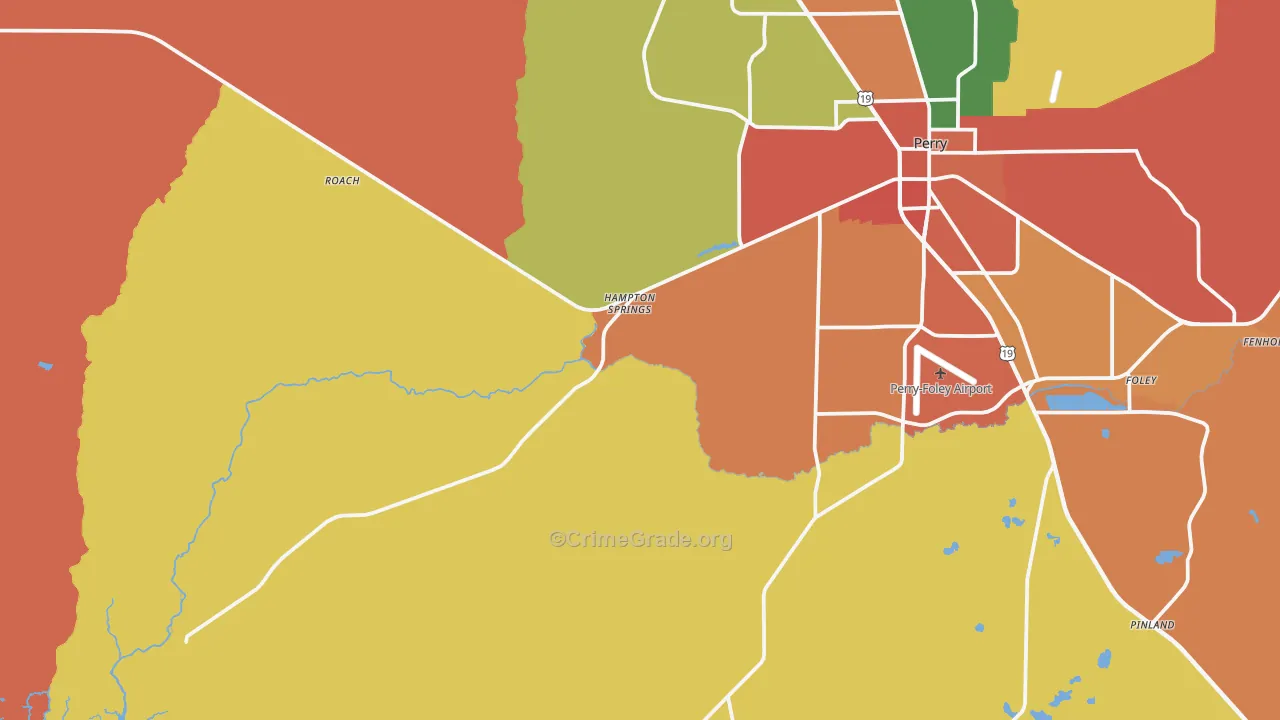 Hampton Springs, FL Map of Assault Rates