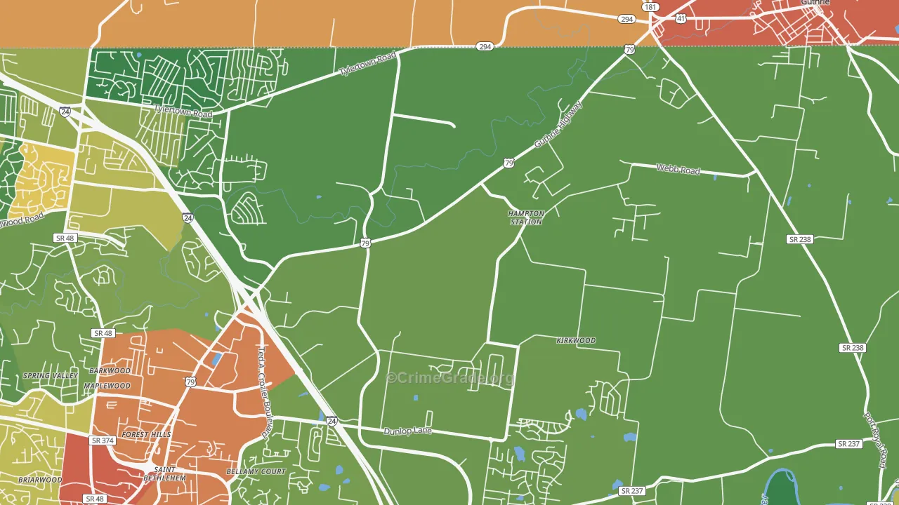 Hampton Station, TN Map of Assault Rates