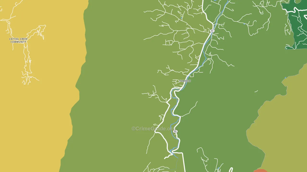 Hamrick, NC Map of Assault Rates