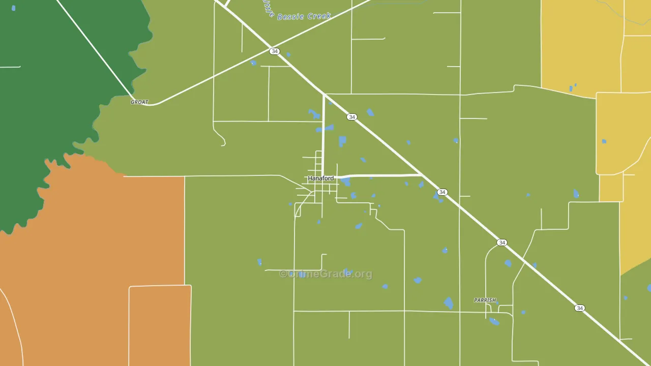 Hanaford, IL Map of Assault Rates