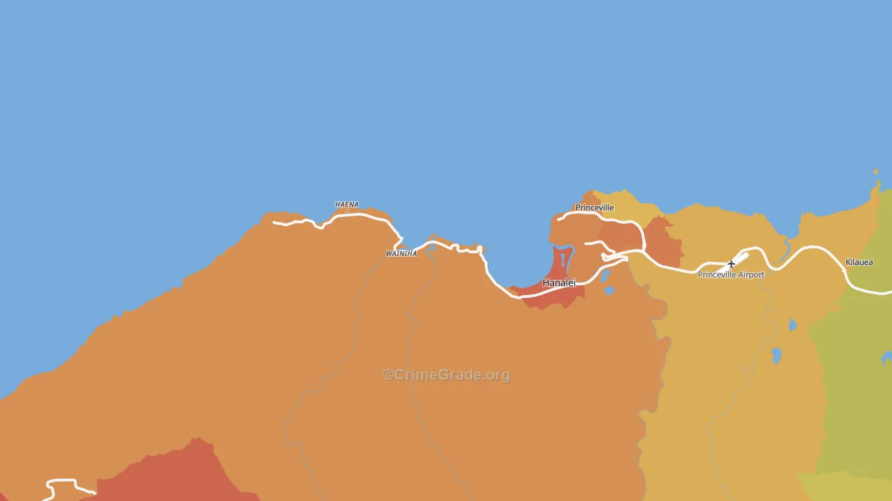 Hanalei, HI Map of Assault Rates