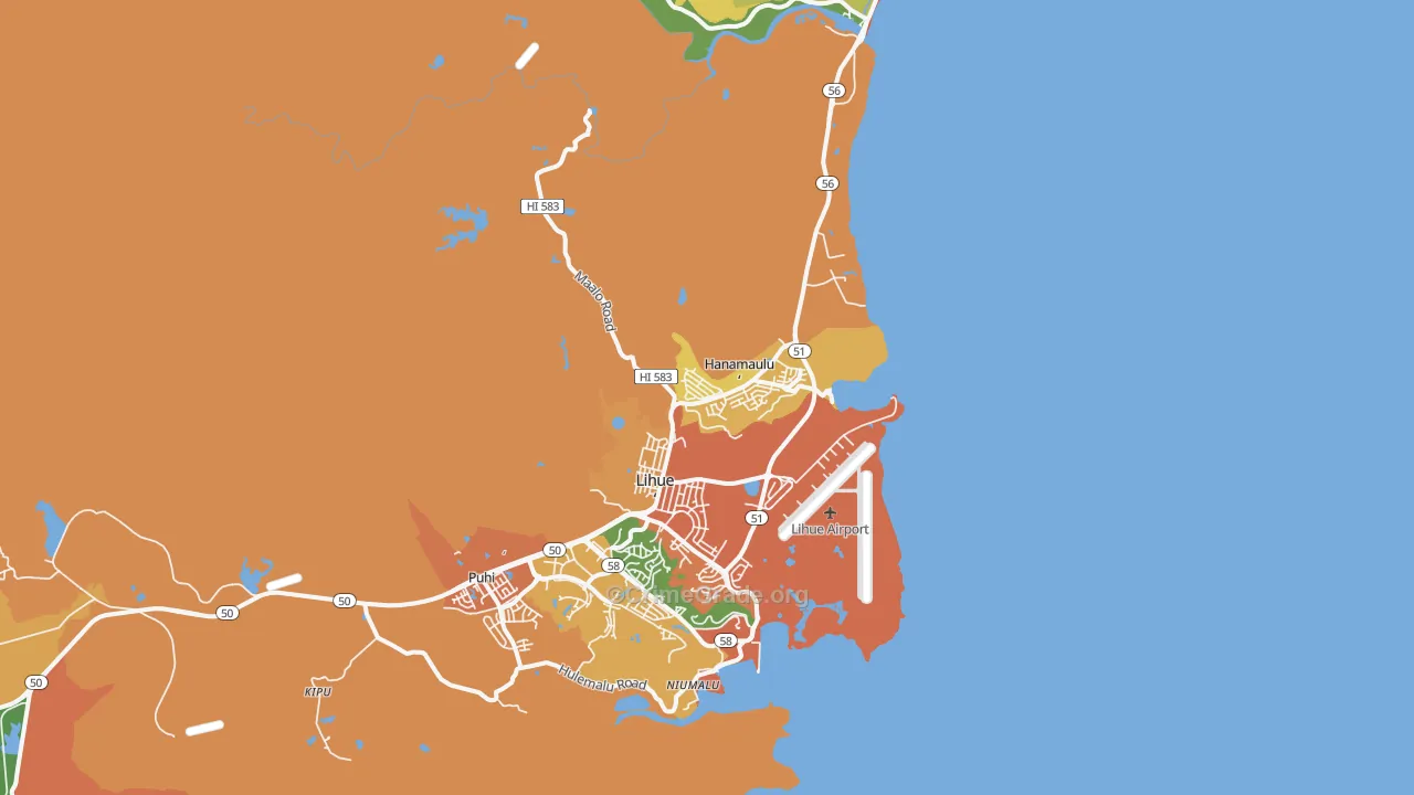 Hanamaulu, Lihue, HI Map of Assault Rates