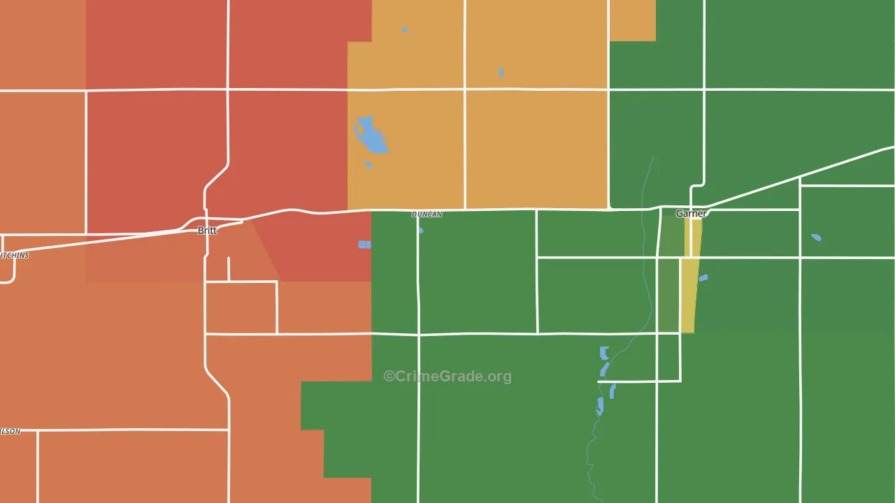 Hancock County, IA Map of Assault Rates