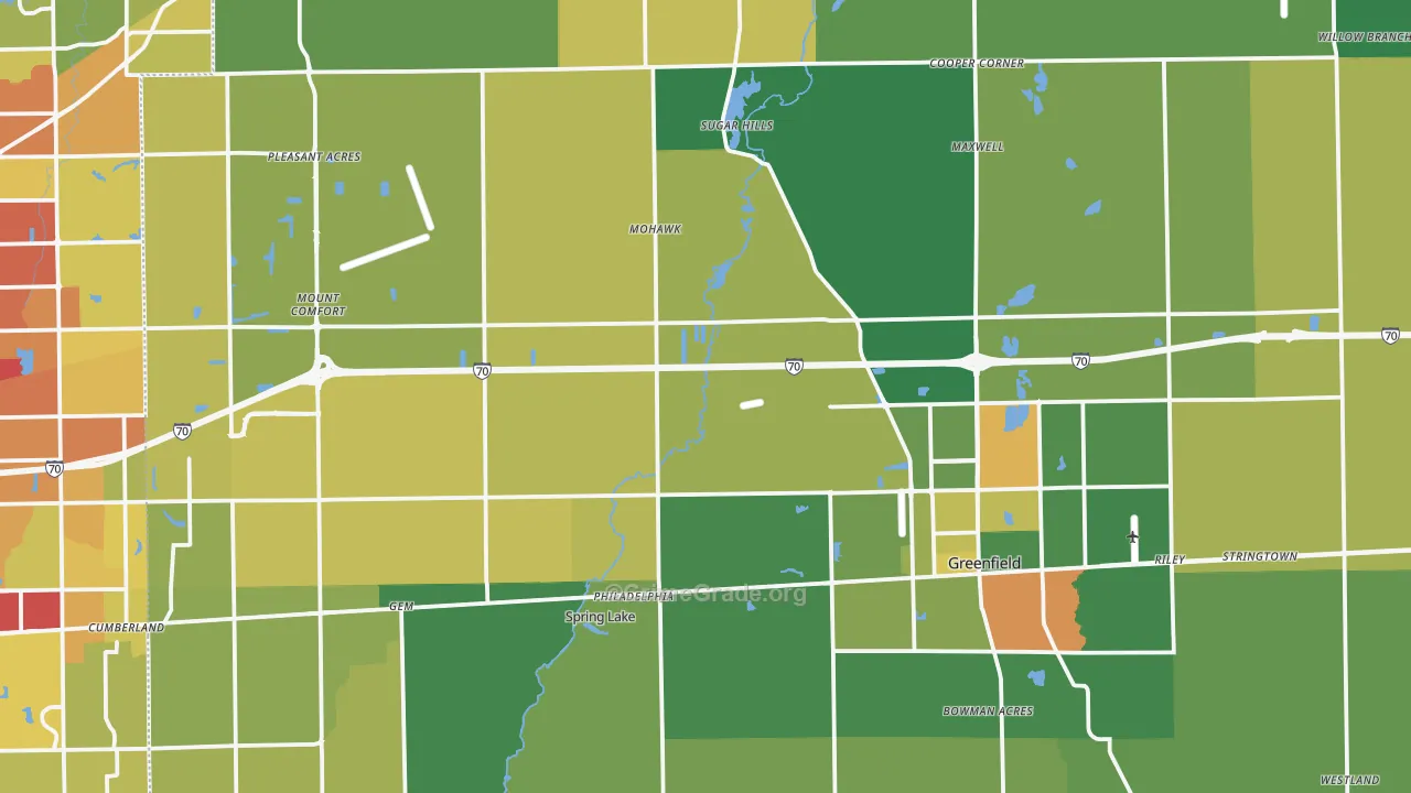 Hancock County, IN Map of Assault Rates