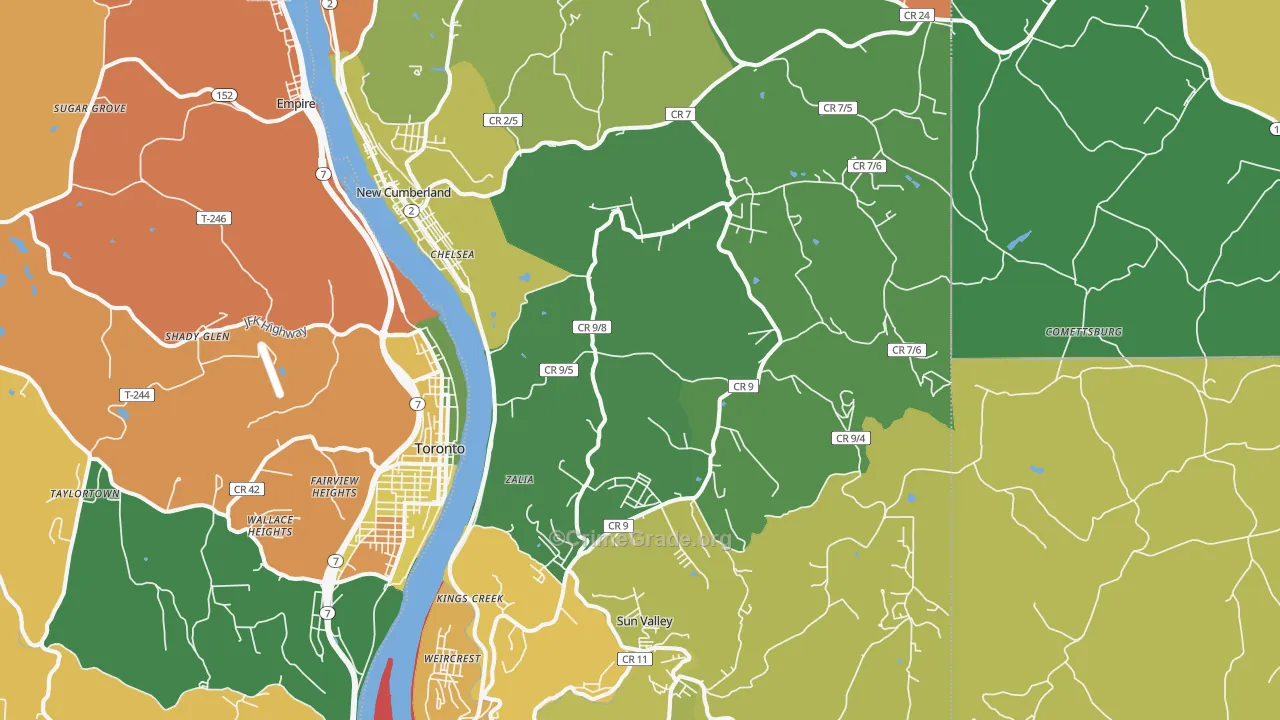 Hancock County, WV Map of Assault Rates