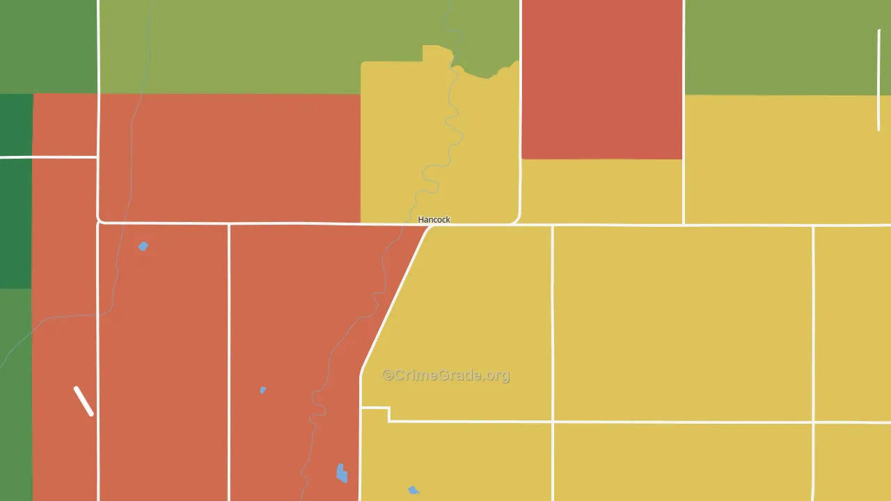 Hancock, IA Map of Assault Rates