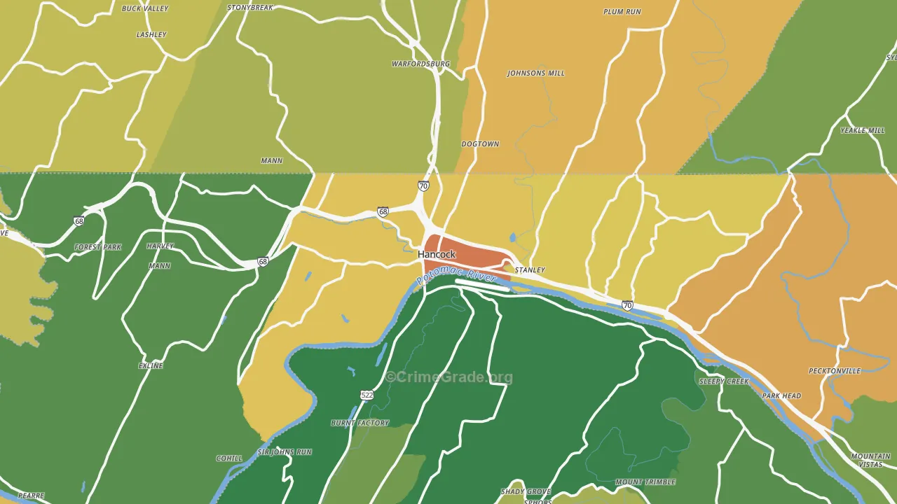 Hancock, MD Map of Assault Rates