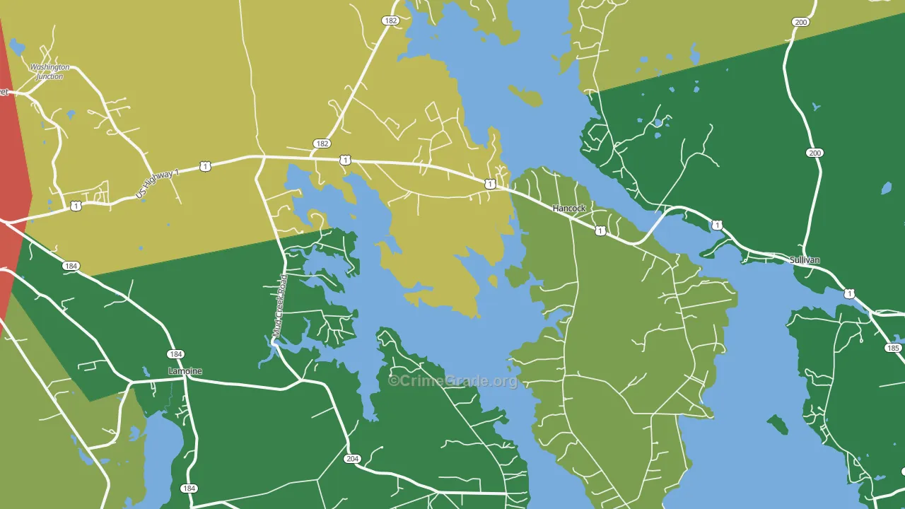 Hancock, ME Map of Assault Rates