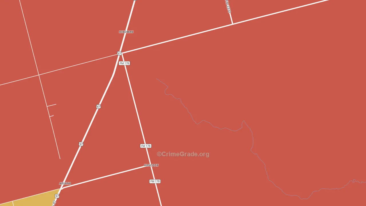 Hancock, TX Map of Assault Rates