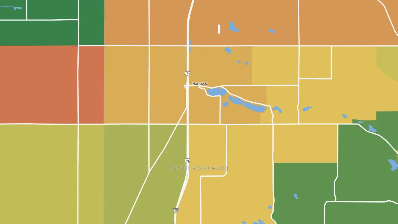 Hancock, WI Map of Assault Rates