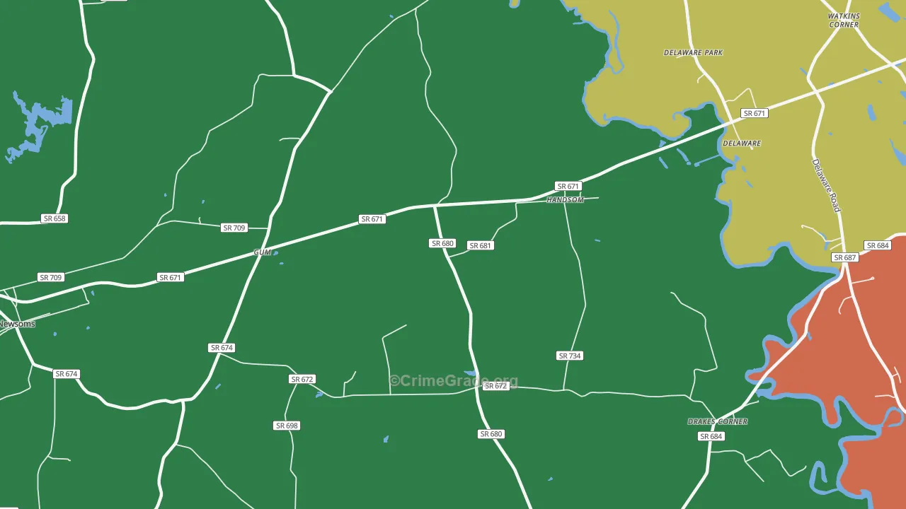 Handsom, VA Map of Assault Rates