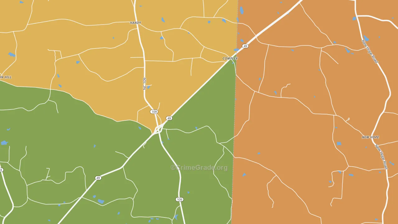 Handy, NC Map of Assault Rates