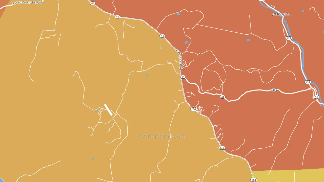 Haneyville, PA Map of Assault Rates