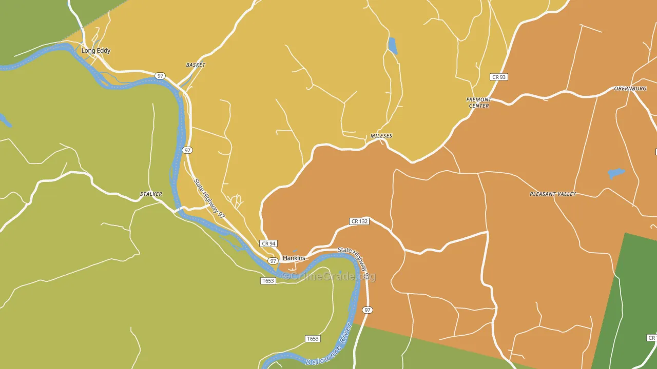 Hankins, NY Map of Assault Rates