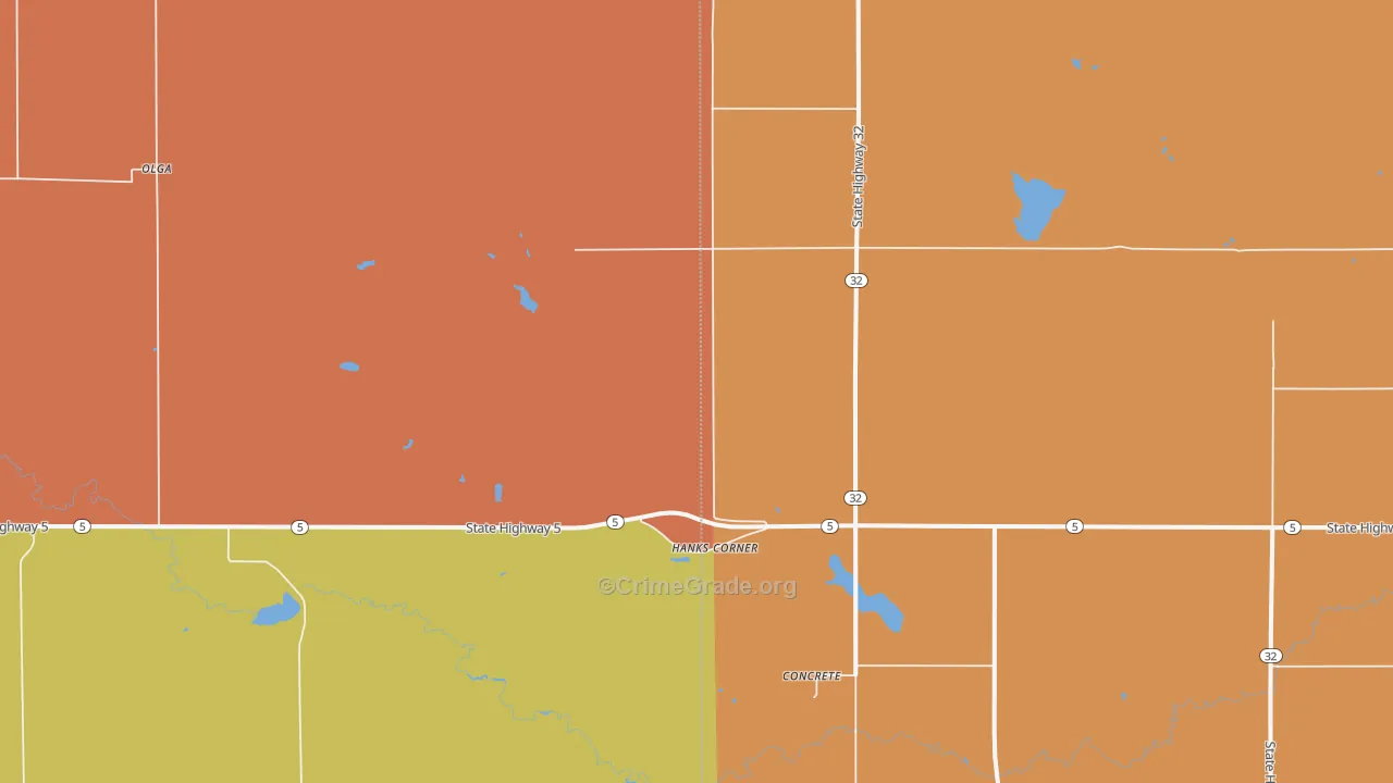 Hanks Corner, ND Map of Assault Rates