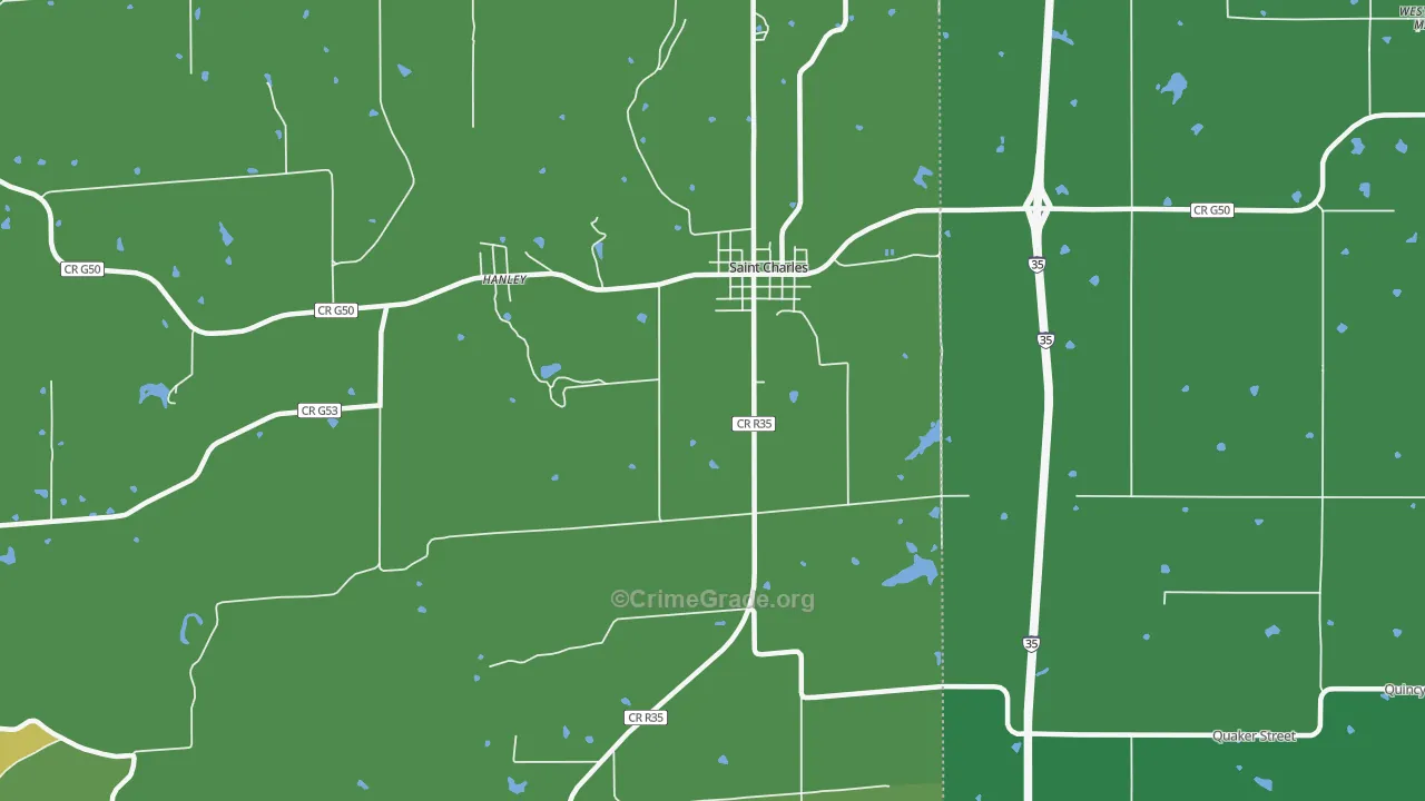 Hanley, IA Map of Assault Rates