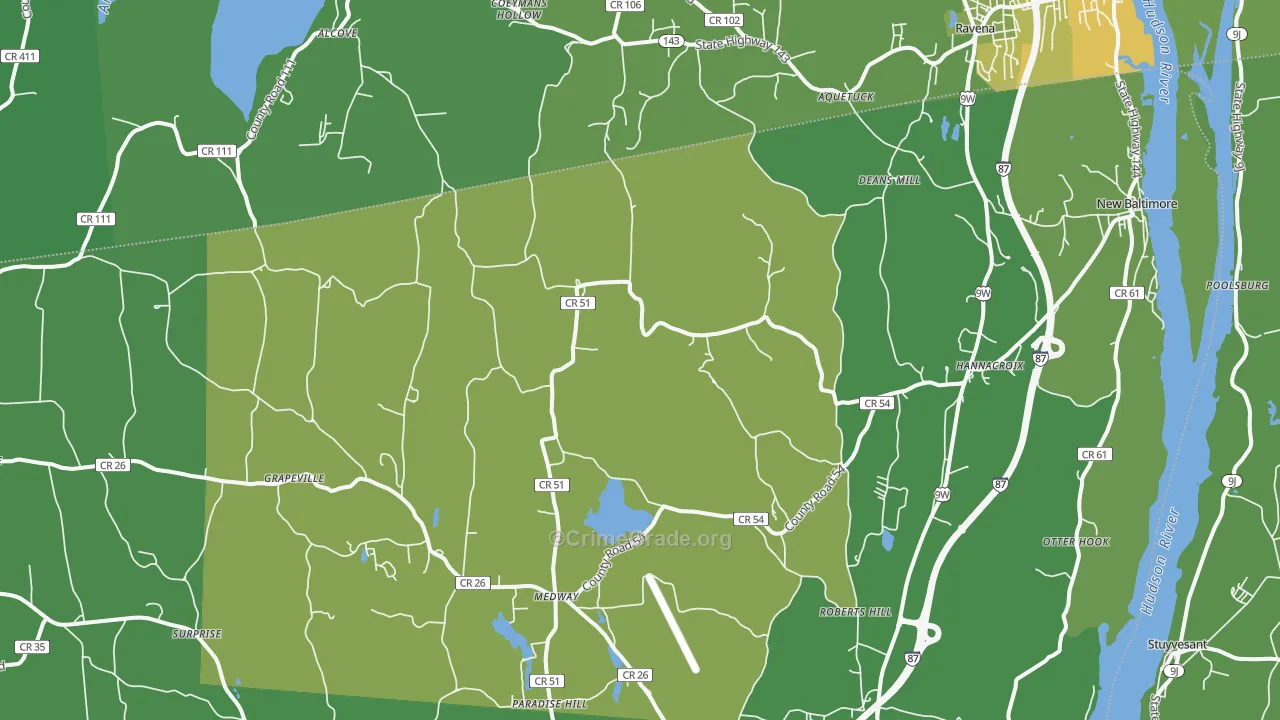 Hannacroix, NY Map of Assault Rates