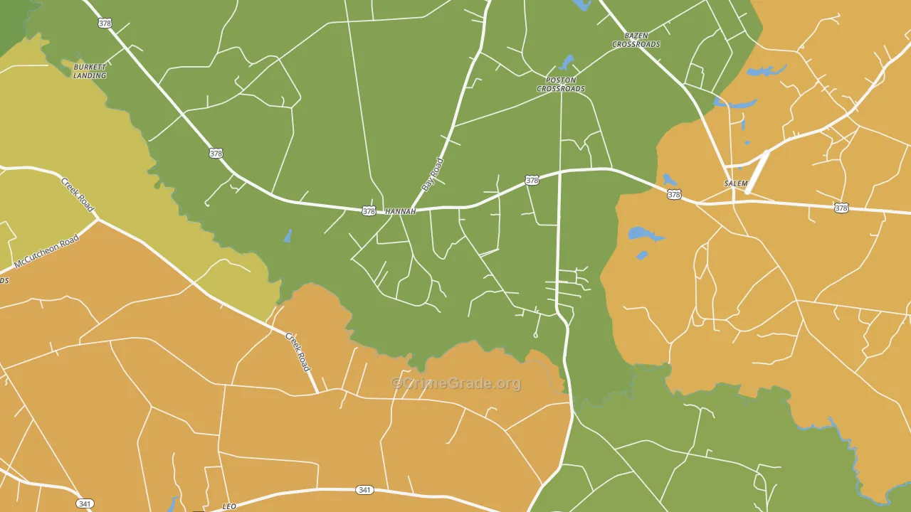 Hannah, SC Map of Assault Rates