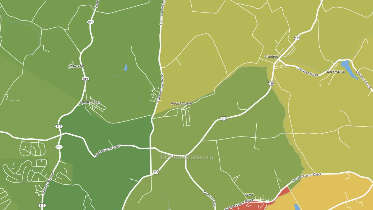Hannastown, PA Map of Assault Rates