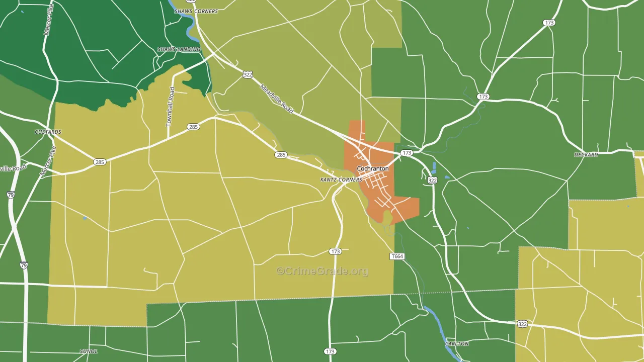 Hannasville, PA Map of Assault Rates