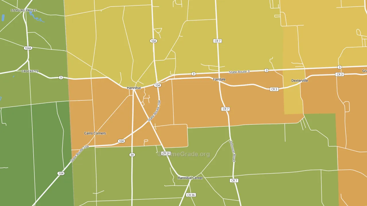 Hannibal, NY Map of Assault Rates