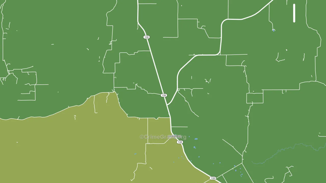 Hannibal, TX Map of Assault Rates