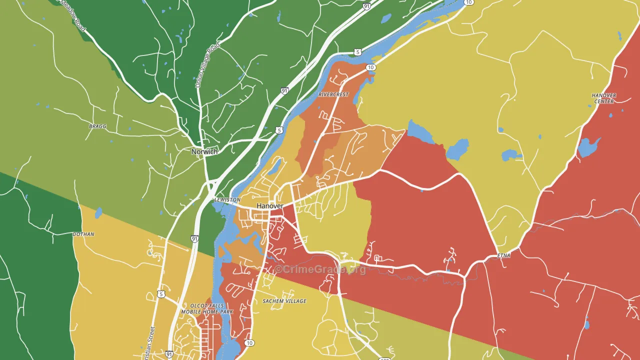 Hanover, NH Map of Assault Rates