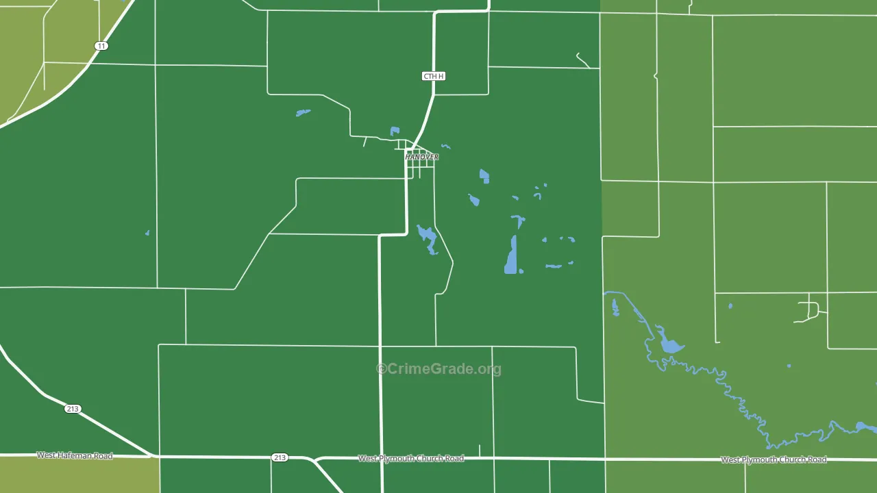 Hanover, WI Map of Assault Rates