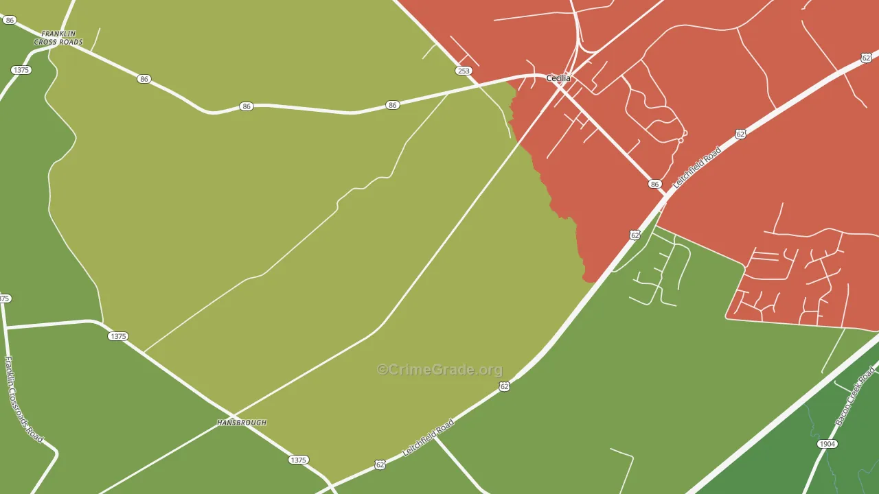 Hansbrough, KY Map of Assault Rates