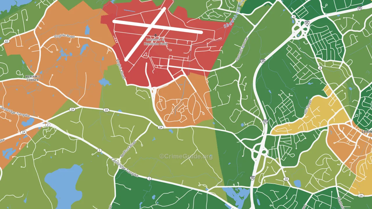 Hanscom Afb, MA Map of Assault Rates