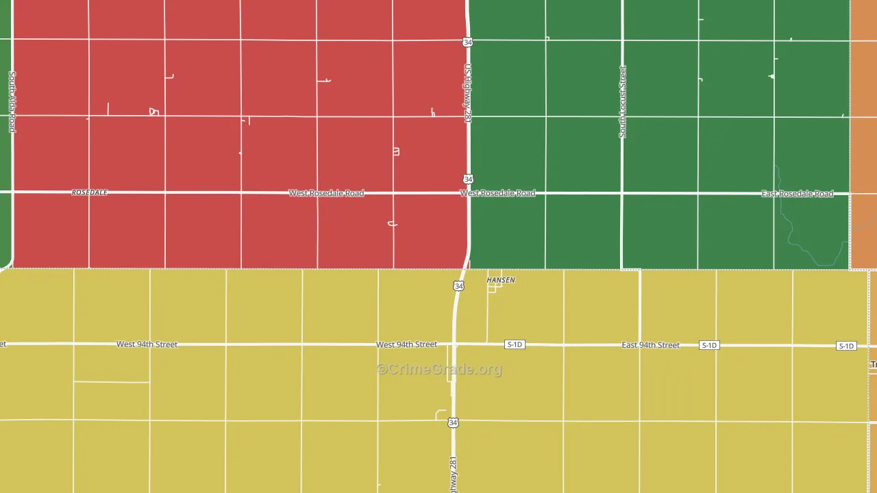 Hansen, NE Map of Assault Rates