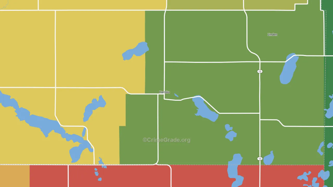 Hanska, MN Map of Assault Rates