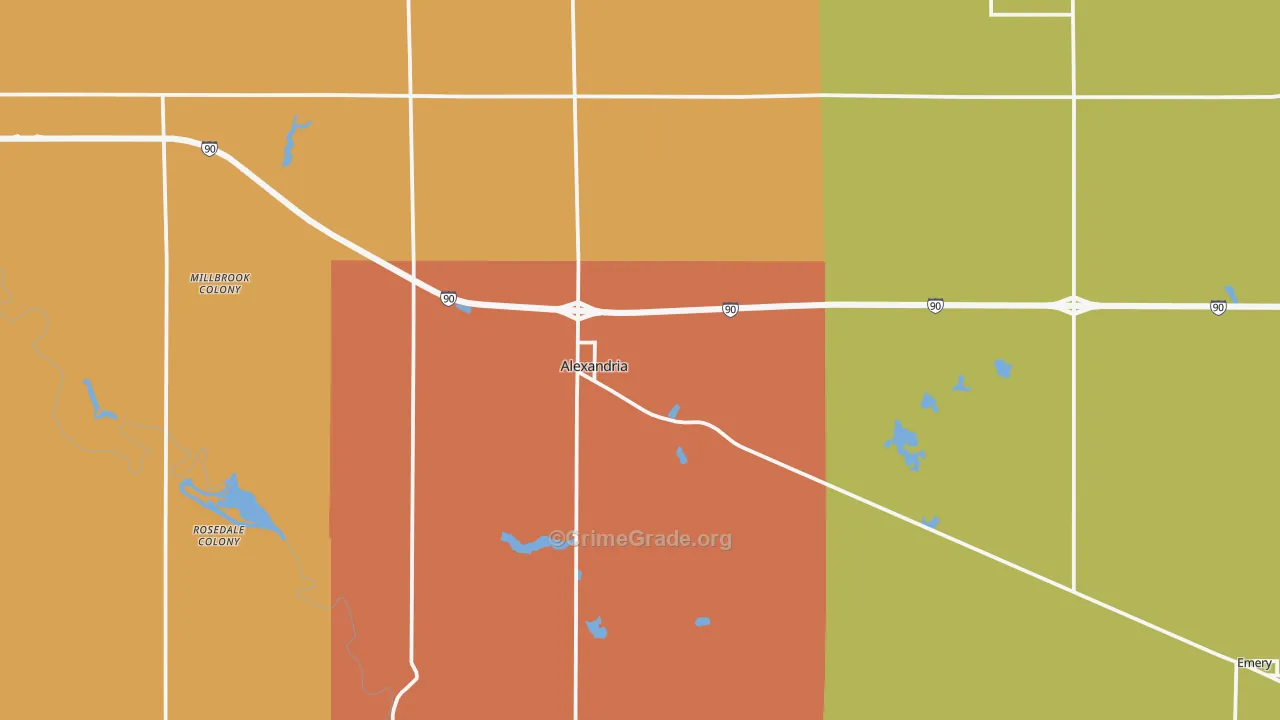 Hanson County, SD Map of Assault Rates