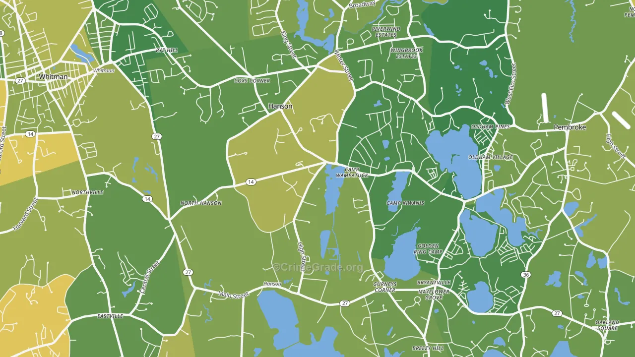 Hanson, MA Map of Assault Rates