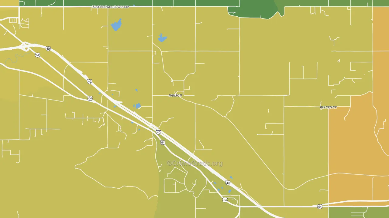 Hanson, OK Map of Assault Rates