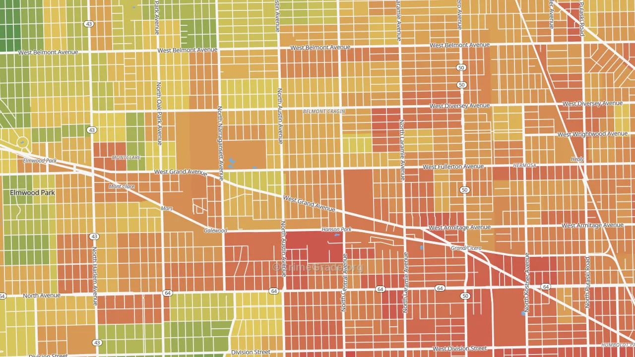Hanson Park, Chicago, IL Map of Assault Rates