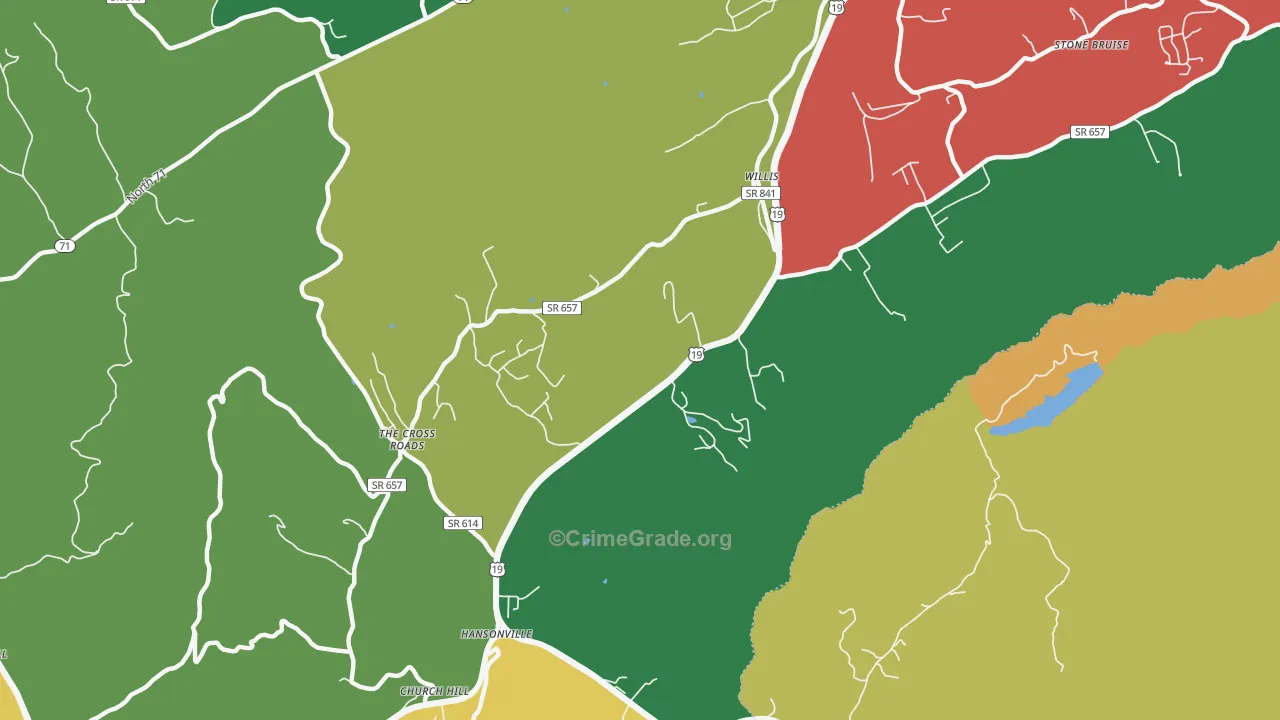 Hansonville, VA Map of Assault Rates