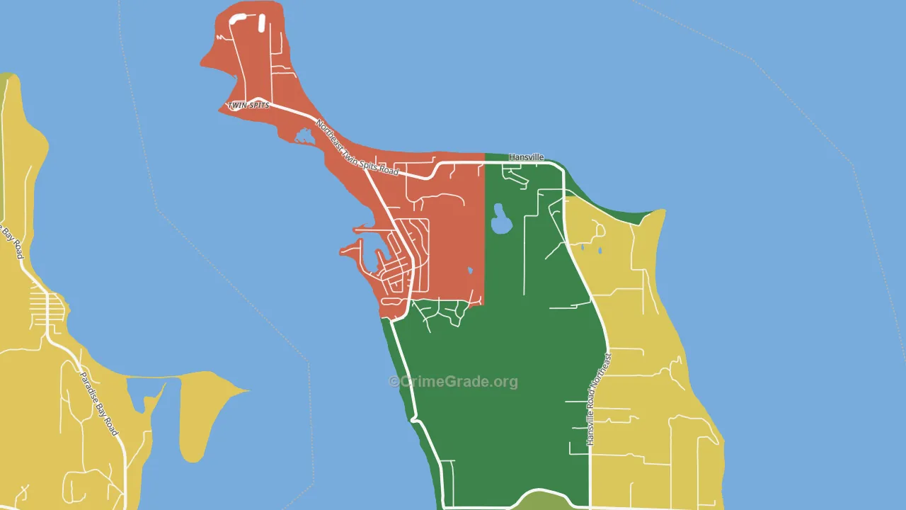 Hansville, WA Map of Assault Rates