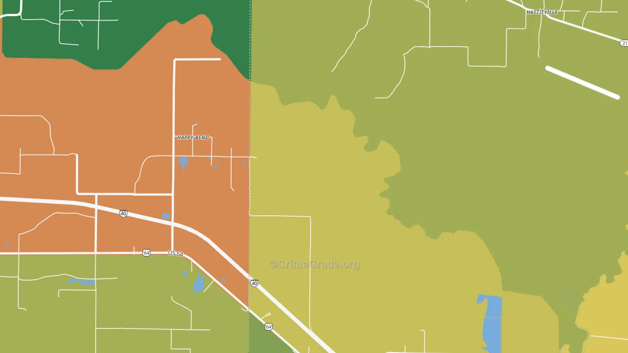 Happy Bend, AR Map of Assault Rates