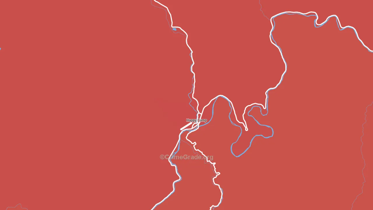 Happy Camp, CA Map of Assault Rates