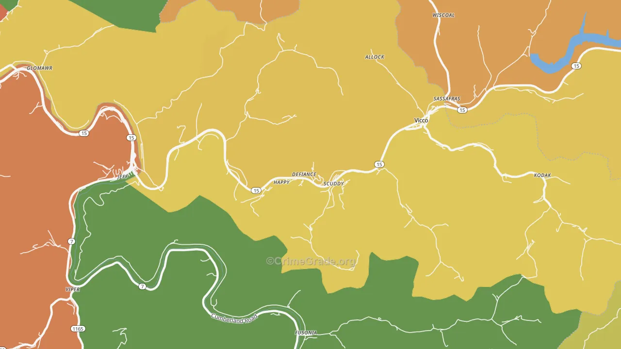 Happy, KY Map of Assault Rates