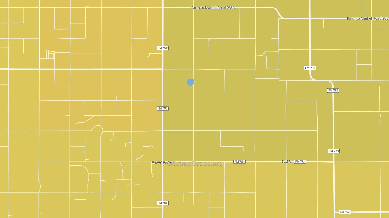 Happy Union, TX Map of Assault Rates