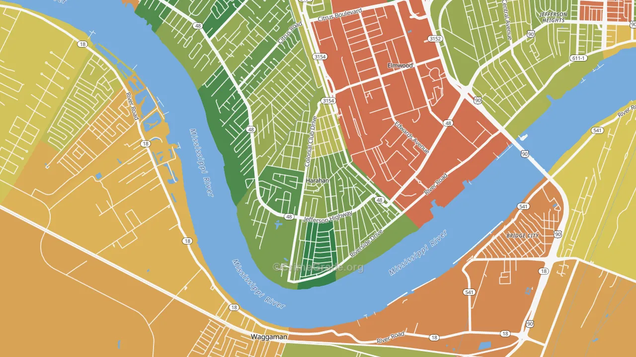 Harahan, LA Map of Assault Rates